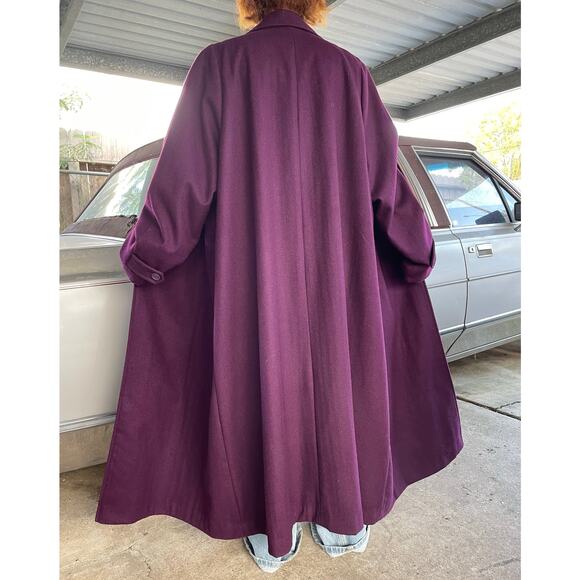 š„Chelsea Studio Wool Blend Burgundy Old Money Timeless Minimalist Overcoat 3X - Picture 4 of 14